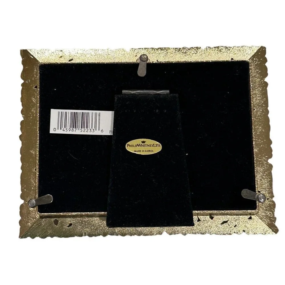 Philip Whitney Dual Photo Frame 6 Inch Ornate Gold Plated Double Picture‎ New